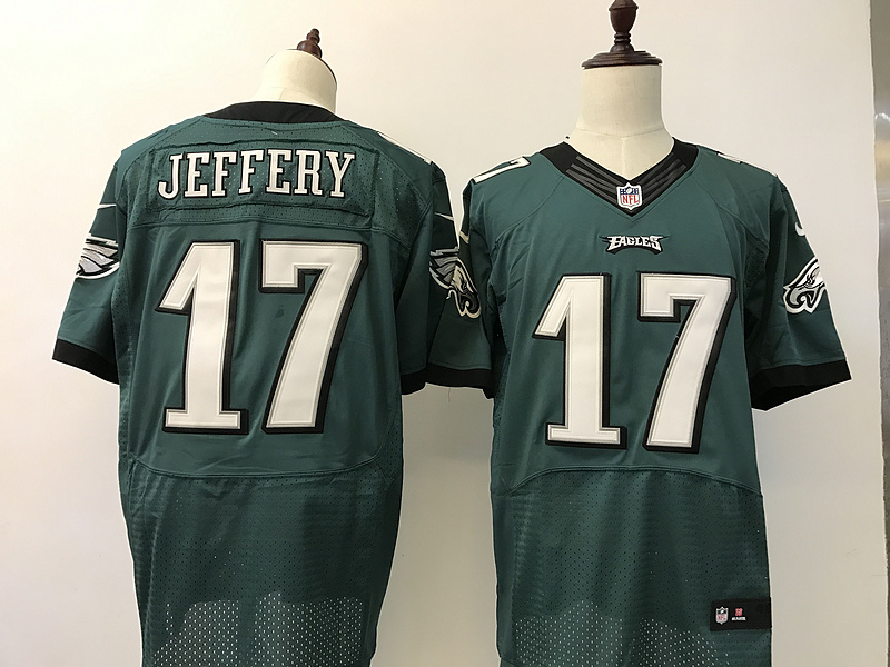 Men Philadelphia Eagles 17 Alshon Jeffery  Green Elite Jersey