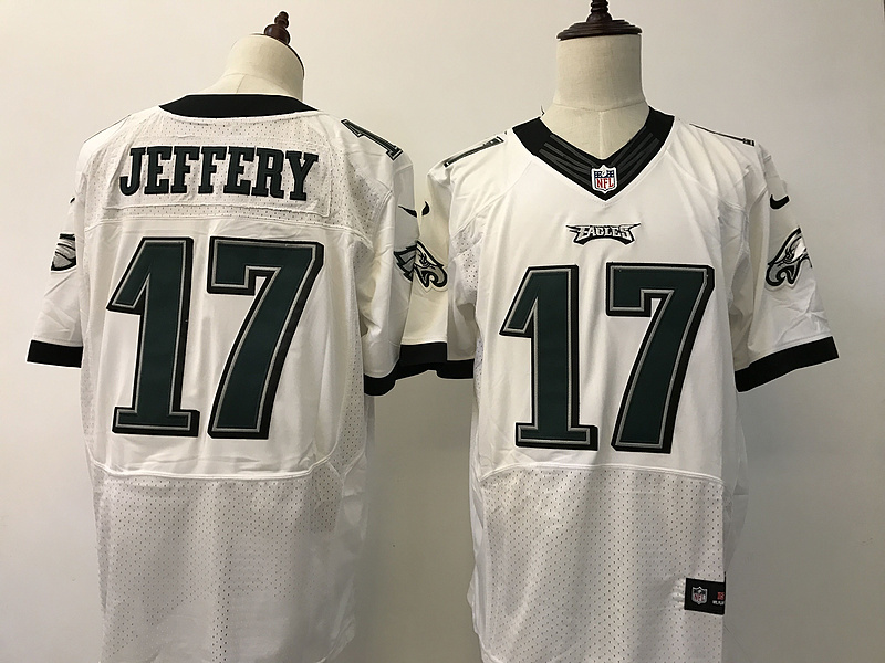 Men Philadelphia Eagles 17 Alshon Jeffery  White Elite Jersey