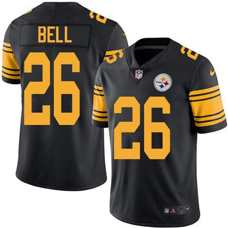 Men Pittsburgh Steelers 26 Le Veon Bell  Black Color Rush Limited Stitched NFL Jersey