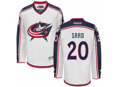 Men Reebok Columbus Blue Jackets 20 Brandon Saad Authentic White Away NHL Jersey