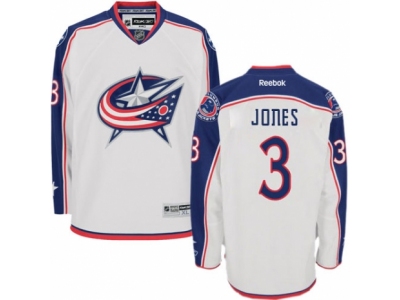 Men Reebok Columbus Blue Jackets 3 Seth Jones Authentic White Away NHL Jersey