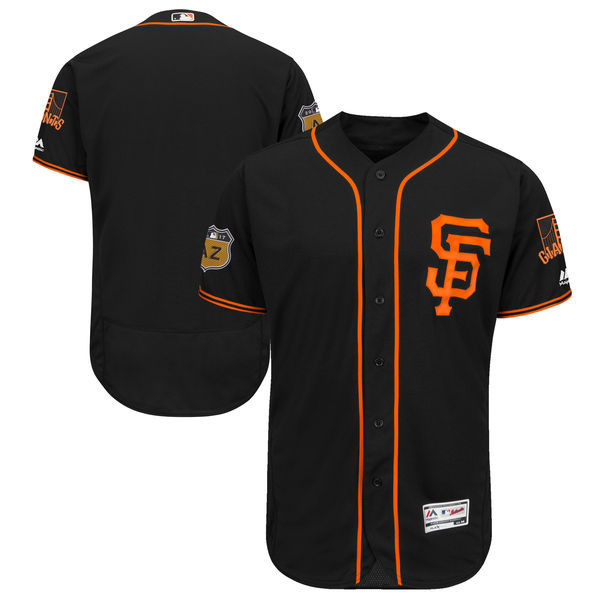 Men San Francisco Giants Majestic Black 2017 Spring Training Flex Base Team Jersey