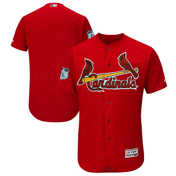 Men St Louis Cardinals Majestic Scarlet 2017 Spring Training Cool Base Team Jersey