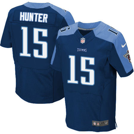 Men Tennessee Titans 15 Justin Hunter Elite Navy Blue Alternate NFL Jersey