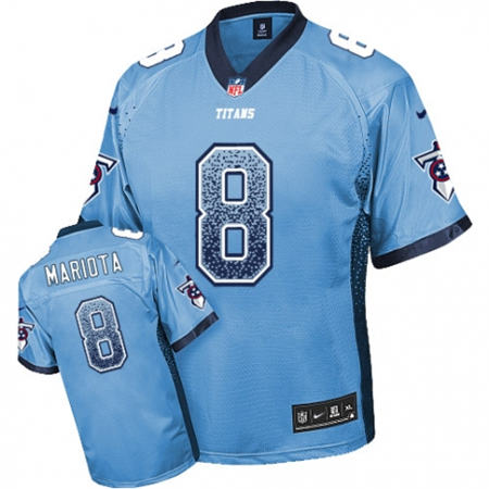 Men Tennessee Titans 8 Marcus Mariota  Elite Light Blue Drift Fashion NFL Jersey