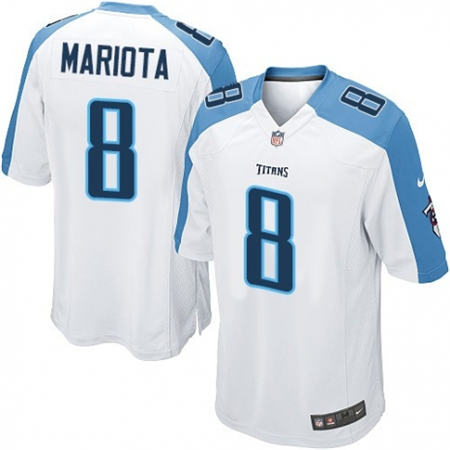 Men Tennessee Titans 8 Marcus Mariota  Elite White Stitched NFL Jersey