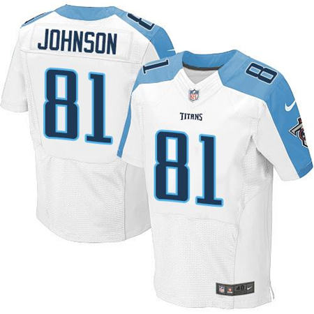 Men Tennessee Titans 81 Andre Johnson  White Elite Stitched NFL Jersey