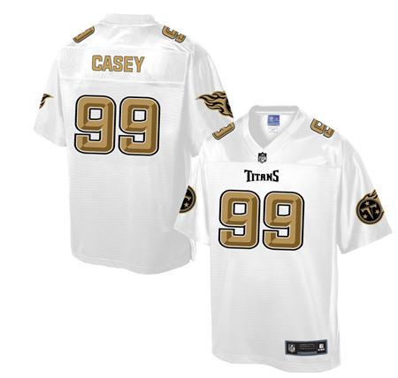 Men Tennessee Titans 99 Jurrell Casey  White Pro Line Gold Collection Elite Stitched NFL Jersey