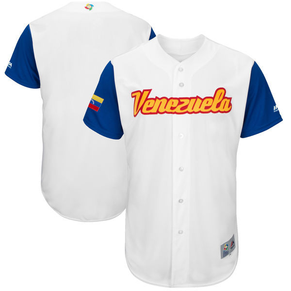 Men Venezuela Baseball Majestic White 2017 World Baseball Classic Authentic Team Jersey