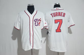 Men Washington Nationals 7 Turner Majestic White 2017 Cool Base Jersey