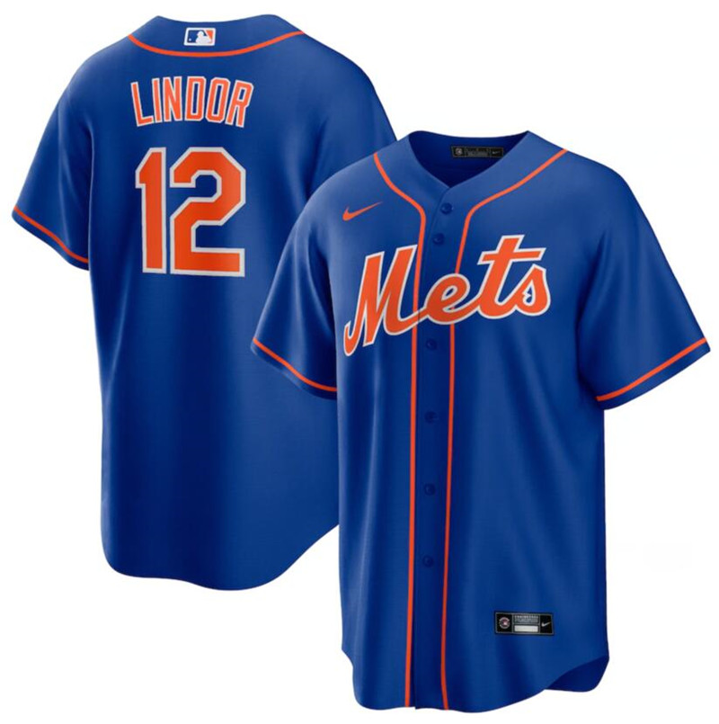 Mets 12 Francisco Lindor Royal Nike Cool Base Jersey