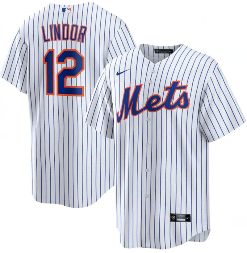 Mets 12 Francisco Lindor White Nike Cool Base Jersey