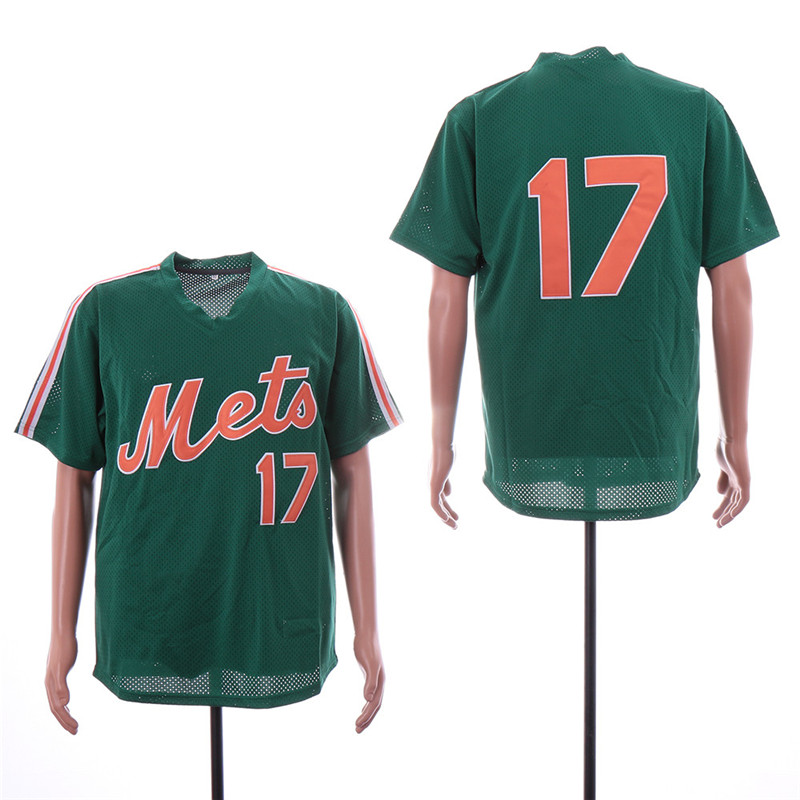 Mets 17 Keith Hernandez Green Mesh Throwback Jersey