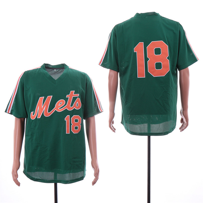 Mets 18 Darryl Strawberry Green Mesh Throwback Jersey