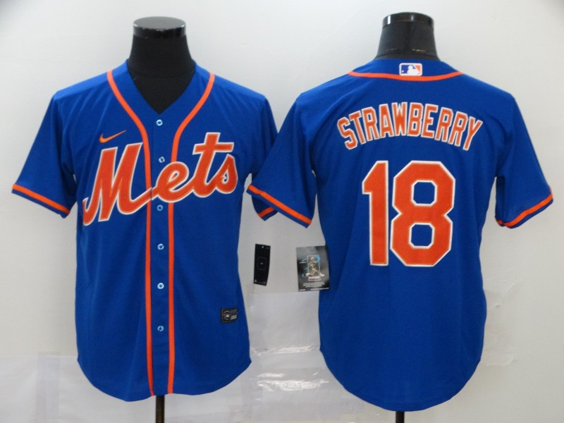 Mets 18 Darryl Strawberry Royal 2020 Nike Cool Base Jersey