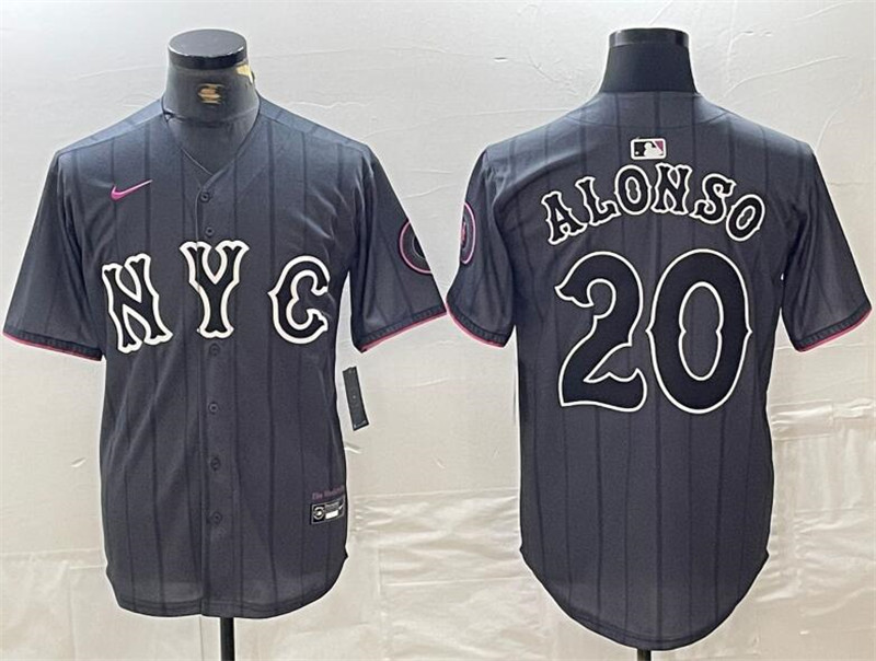 Mets 20 Pete Alonso Gray Nike 2024 City Connect Cool Base Jersey
