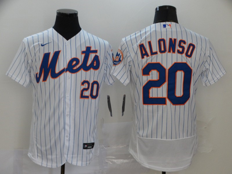 Mets 20 Pete Alonso White 2020 Nike Flexbase Jersey