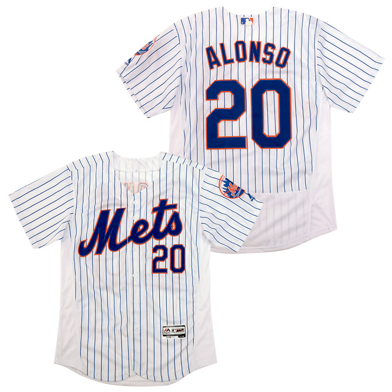 Mets 20 Pete Alonso White Flexbase Jersey