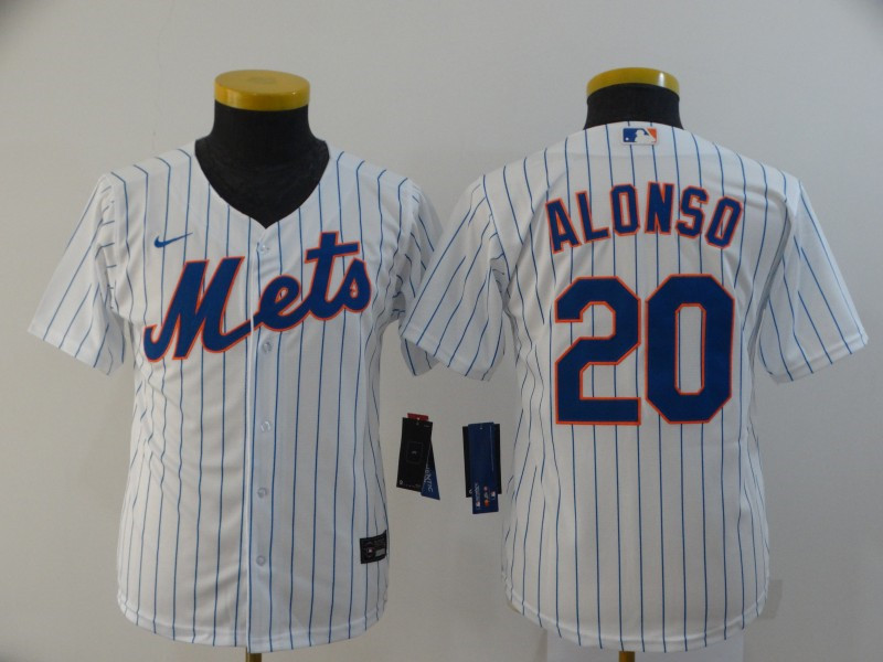 Mets 20 Pete Alonso White Youth 2020 Nike Flexbase Jersey