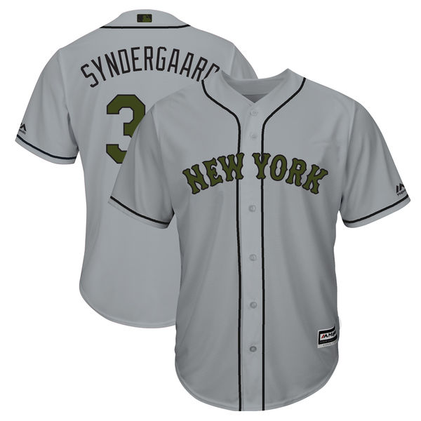 Mets 3 Noah Syndergaard Gray 2018 Memorial Day Cool Base Jersey