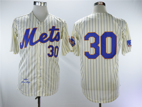 Mets 30 Nolan Ryan Cream 1969 Throwback Jersey