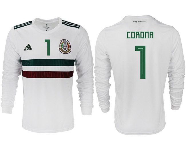 Mexico 1 CORONA Away 2018 FIFA World Cup Long Sleeve Thailand Soccer Jersey