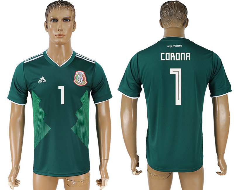 Mexico 1 CORONA Home 2018 FIFA World Cup Thailand Soccer Jersey