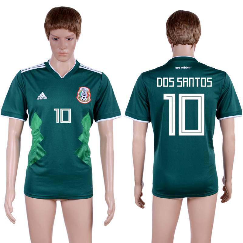 Mexico 10 DOS SANTOS Home 2018 FIFA World Cup Thailand Soccer Jersey