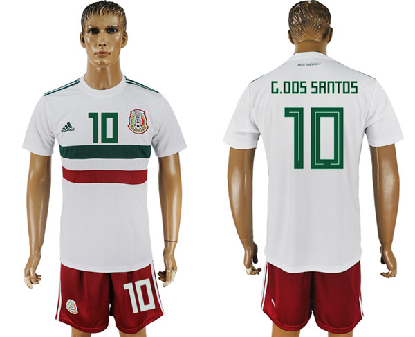 Mexico 10 G.DOS SANTOS Away 2018 FIFA World Cup Soccer Jersey
