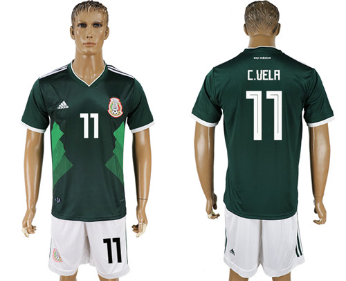 Mexico 11 C. VELA Home 2018 FIFA World Cup Soccer Jersey