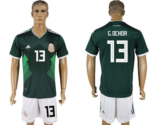 Mexico 13 G. OCHOA Home 2018 FIFA World Cup Soccer Jersey