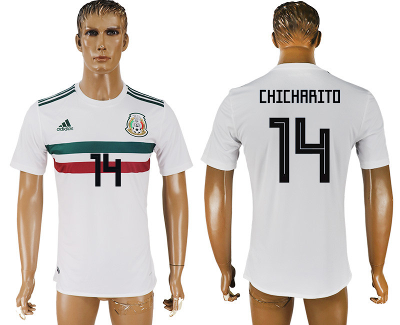 Mexico 14 CHICHARITO Away 2018 FIFA World Cup Thailand Soccer Jersey