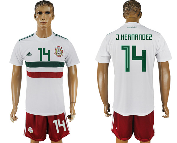 Mexico 14 J.HERNANDEZ Away 2018 FIFA World Cup Soccer Jersey