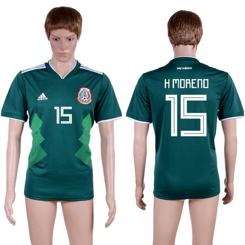 Mexico 15 H MORENO Home 2018 FIFA World Cup Thailand Soccer Jersey