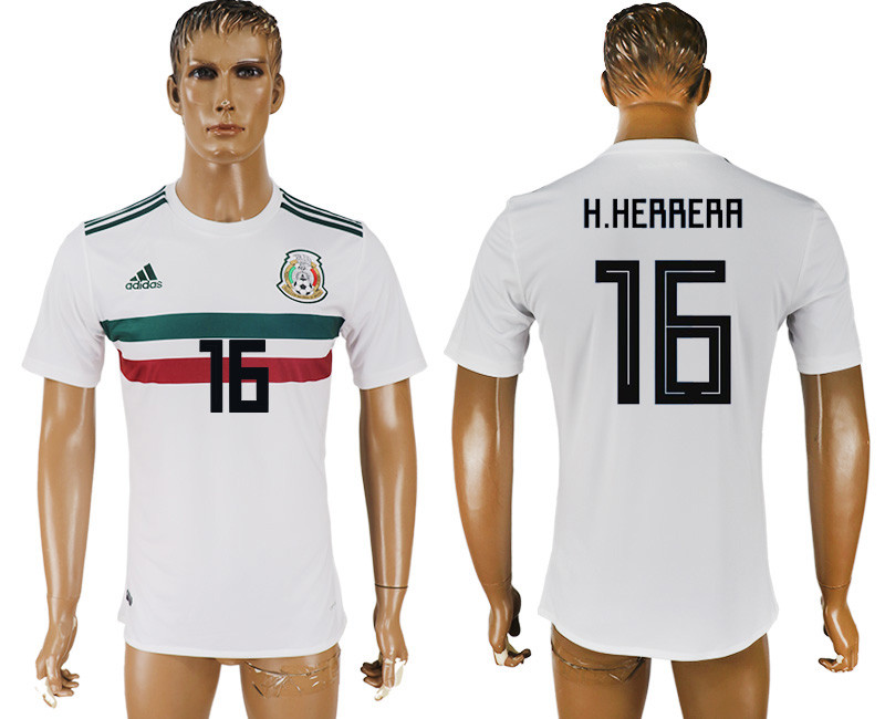 Mexico 16 H. HERAERA Away 2018 FIFA World Cup Thailand Soccer Jersey