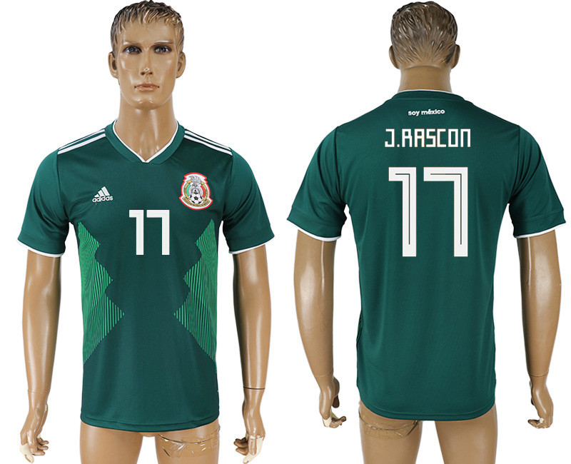 Mexico 17 J. RASCON Home 2018 FIFA World Cup Thailand Soccer Jersey