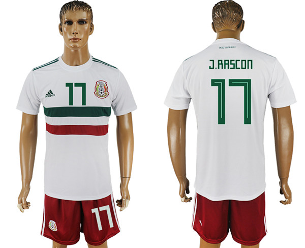 Mexico 17 J.RASCON Away 2018 FIFA World Cup Soccer Jersey