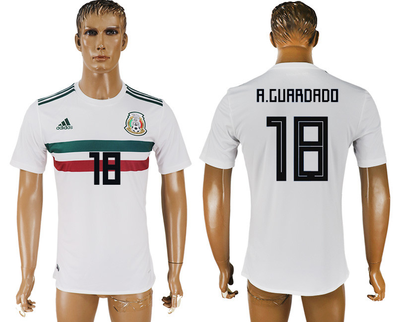 Mexico 18 A. GUARDADO Away 2018 FIFA World Cup Thailand Soccer Jersey