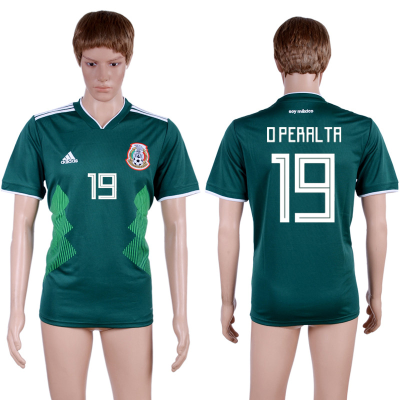 Mexico 19 O PERALTA Home 2018 FIFA World Cup Thailand Soccer Jersey