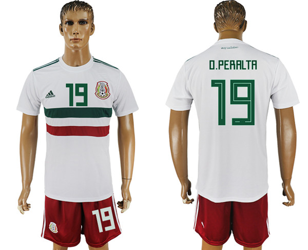 Mexico 19 O.PERALTA Away 2018 FIFA World Cup Soccer Jersey