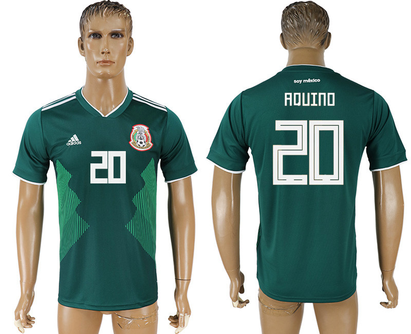 Mexico 20 AQUINO Home 2018 FIFA World Cup Thailand Soccer Jersey