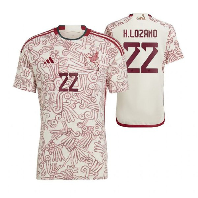 Mexico 22 H.LOZANO Away 2022 FIFA World Cup Thailand Soccer Jersey