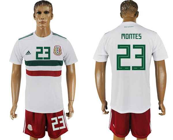 Mexico 23 MONTES Away 2018 FIFA World Cup Soccer Jersey