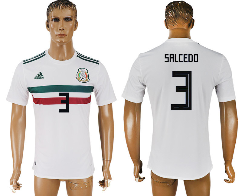 Mexico 3 SALCEDO Away 2018 FIFA World Cup Thailand Soccer Jersey