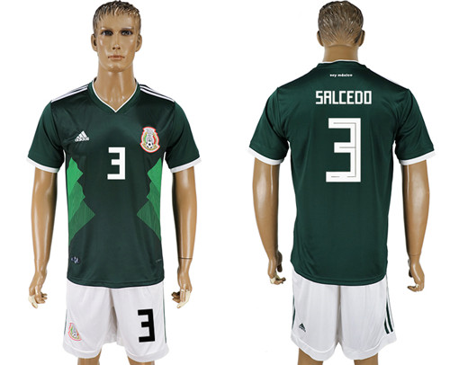 Mexico 3 SALCEDO Home 2018 FIFA World Cup Soccer Jersey