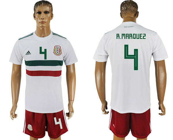 Mexico 4 R.MARQUEZ Away 2018 FIFA World Cup Soccer Jersey