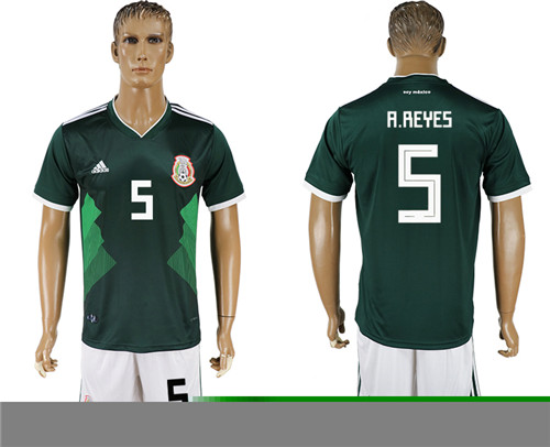 Mexico 5 A. REYES Home 2018 FIFA World Cup Soccer Jersey