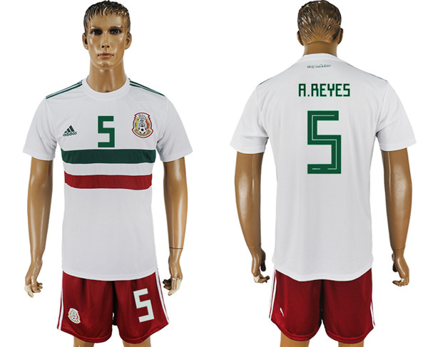 Mexico 5 A.REYES Away 2018 FIFA World Cup Soccer Jersey
