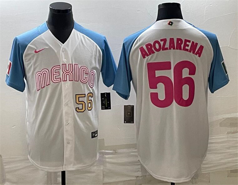 Mexico 56 Randy Arozarena White Nike 2023 World Baseball Classic Jerseys