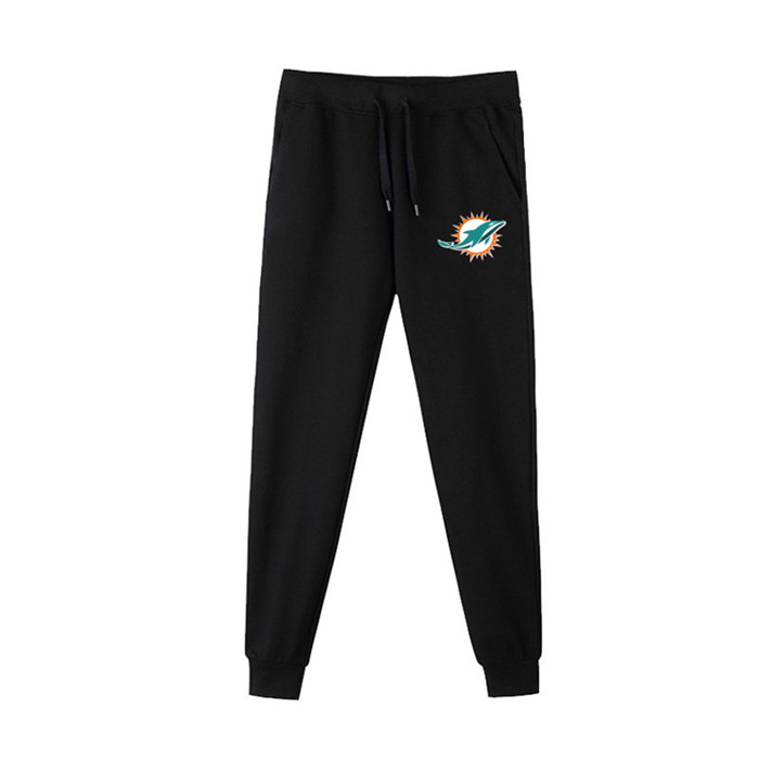 Miami Dolphins Black Men's Winter Thicken NFL Sports Pant